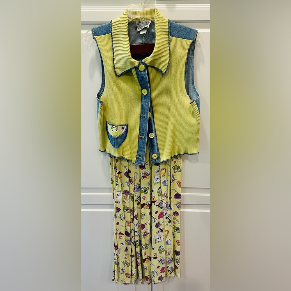 Denim Vest & Skirt Set by Love Letters Love Notes Size L Gorgeous!